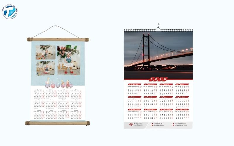 Cấu trúc của một tờ lịch thường bao gồm 3 phần chính